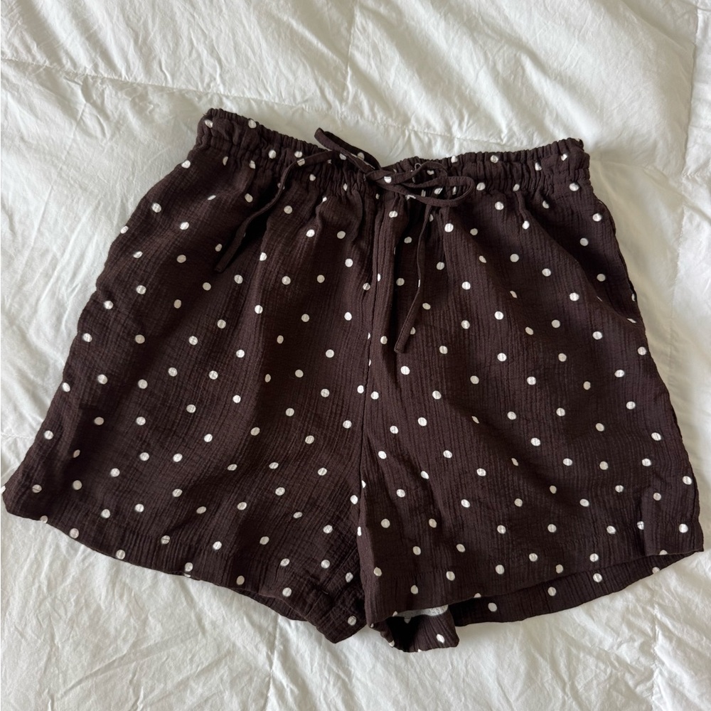 a new day High Waist Brown Polka Dot Shorts